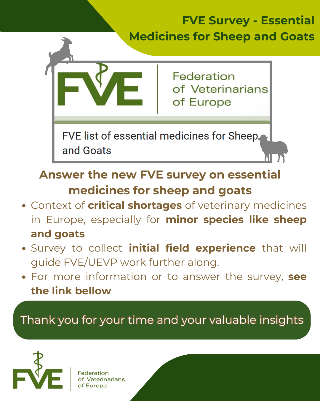 Survey essential list sheep and goat